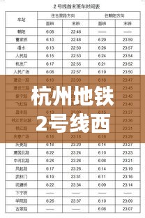 杭州地铁2号线西北段扩展工程最新动态解析及展望