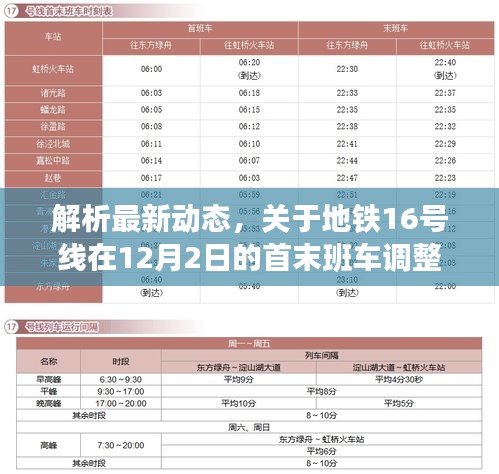 地铁16号线12月2日首末班车调整最新动态解析