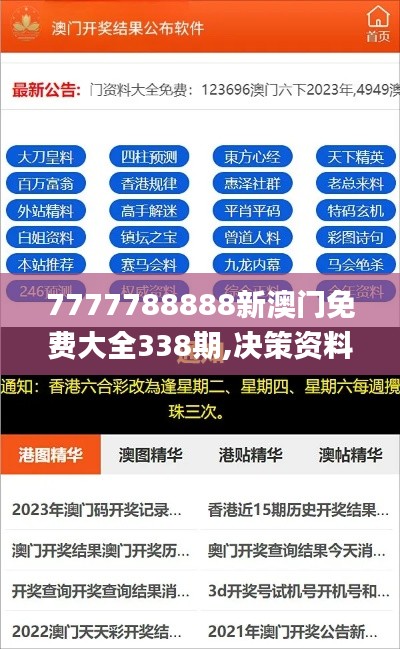 7777788888新澳门免费大全338期,决策资料解释落实_安卓94.247-9