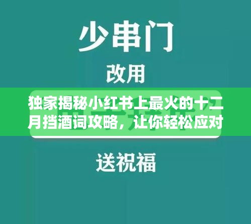 小红书十二月挡酒词攻略，应对酒桌文化的必备神器！