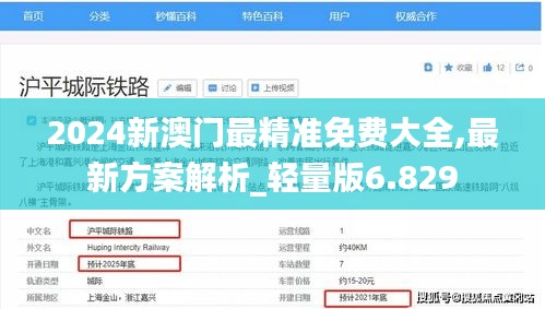 2024新澳门最精准免费大全,最新方案解析_轻量版6.829