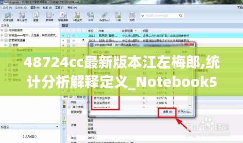 48724cc最新版本江左梅郎,统计分析解释定义_Notebook5.751