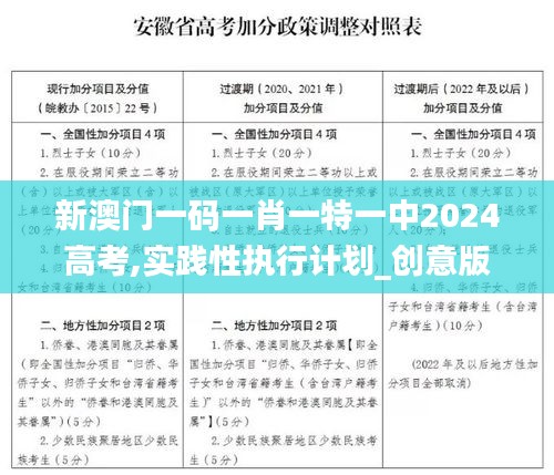 新澳门一码一肖一特一中2024高考,实践性执行计划_创意版4.366