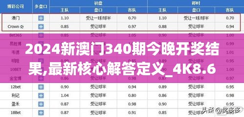 2024新澳门340期今晚开奖结果,最新核心解答定义_4K8.661