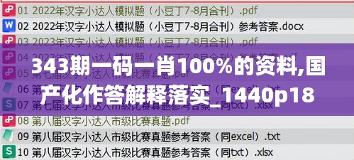 343期一码一肖100%的资料,国产化作答解释落实_1440p18.478