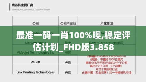 最准一码一肖100%噢,稳定评估计划_FHD版3.858