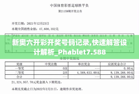 新奥六开彩开奖号码记录,快速解答设计解析_Phablet7.588