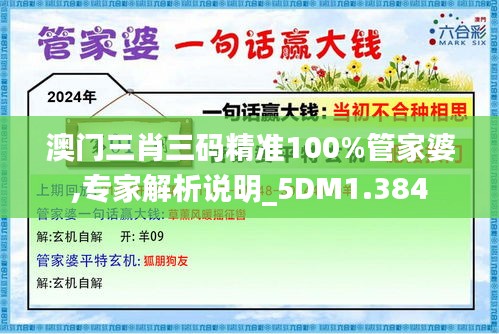 澳门三肖三码精准100%管家婆,专家解析说明_5DM1.384