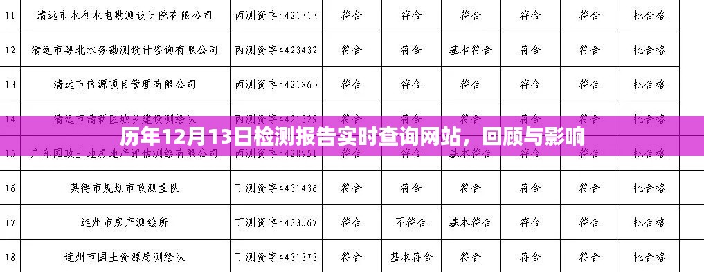 历年12月13日检测报告的回顾与实时查询网站的影响分析