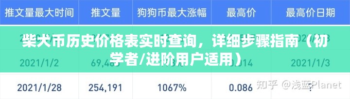 柴犬币历史价格实时查询指南，初学者与进阶用户的详细步骤指南