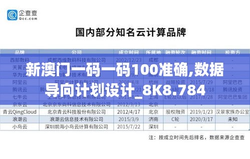 新澳门一码一码100准确,数据导向计划设计_8K8.784