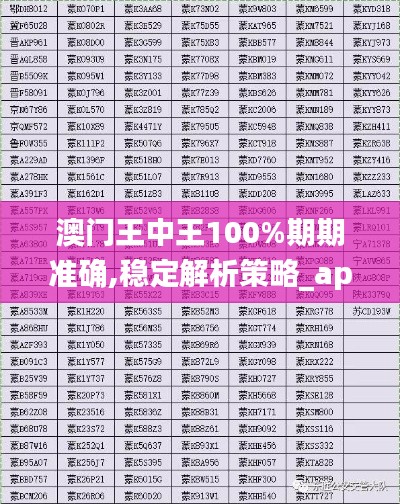 澳门王中王100%期期准确,稳定解析策略_app3.319