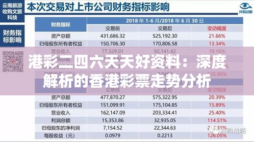 港彩二四六天天好资料：深度解析的香港彩票走势分析