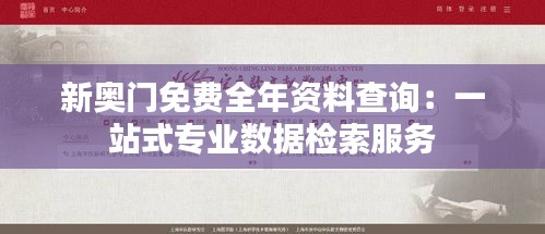 新奥门免费全年资料查询：一站式专业数据检索服务