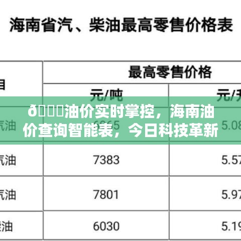 油价新时代，海南油价查询智能表助力实时掌控油价，科技革新引领今日油价风潮！