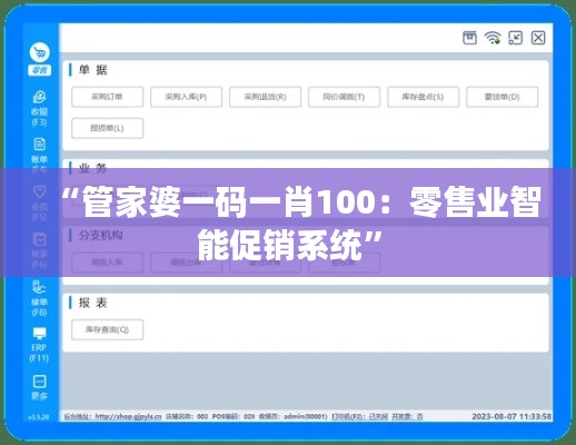 “管家婆一码一肖100：零售业智能促销系统”