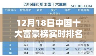 中国十大富豪榜实时排名深度测评及介绍（12月18日）