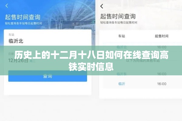 十二月十八日在线查询高铁实时信息的历程与方式