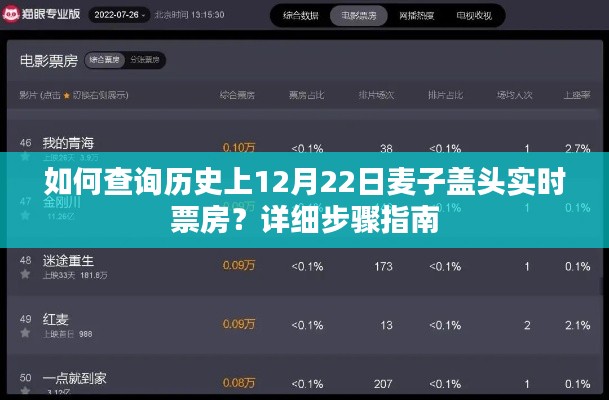 如何查询历史上12月22日麦子盖头电影实时票房？全面指南
