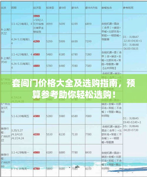 套间门价格大全及选购指南，预算参考助你轻松选购！