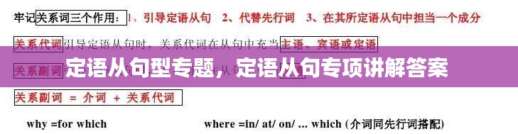 定语从句型专题，定语从句专项讲解答案 