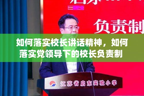 如何落实校长讲话精神，如何落实党领导下的校长负责制 