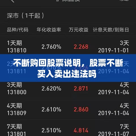 不断购回股票说明，股票不断买入卖出违法吗 