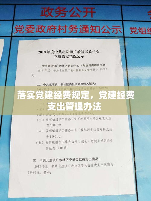 落实党建经费规定，党建经费支出管理办法 