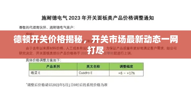 德顿开关价格揭秘，开关市场最新动态一网打尽