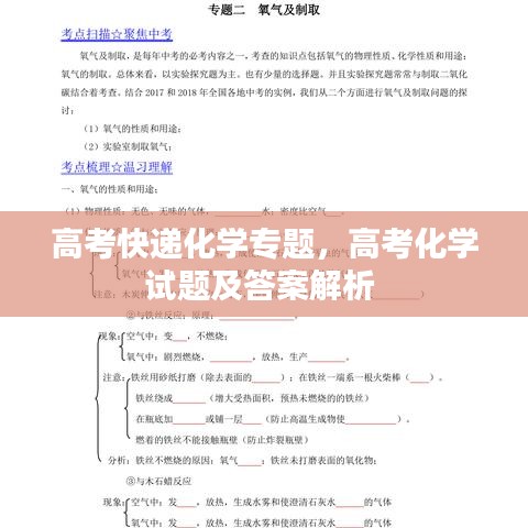 高考快递化学专题，高考化学试题及答案解析 