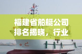 福建省船艇公司排名揭晓，行业影响力不容小觑