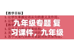 九年级专题 复习课件，九年级专题教育教案 