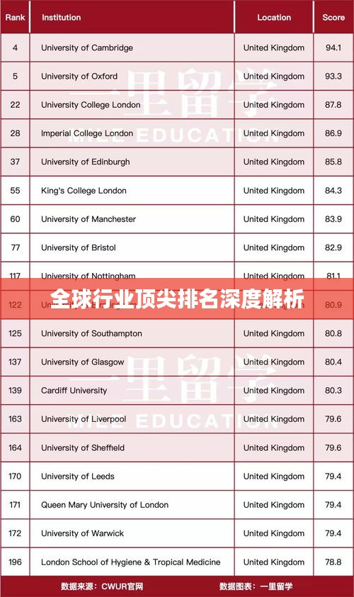 全球行业顶尖排名深度解析