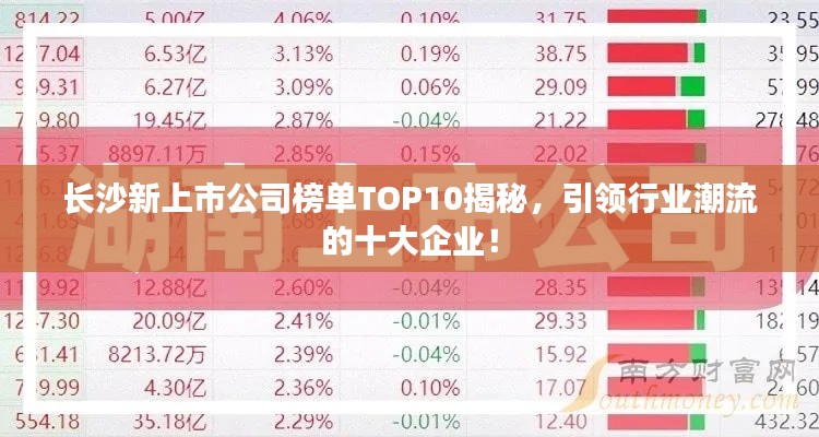 长沙新上市公司榜单TOP10揭秘，引领行业潮流的十大企业！