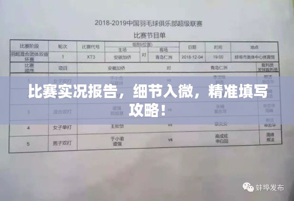 比赛实况报告，细节入微，精准填写攻略！