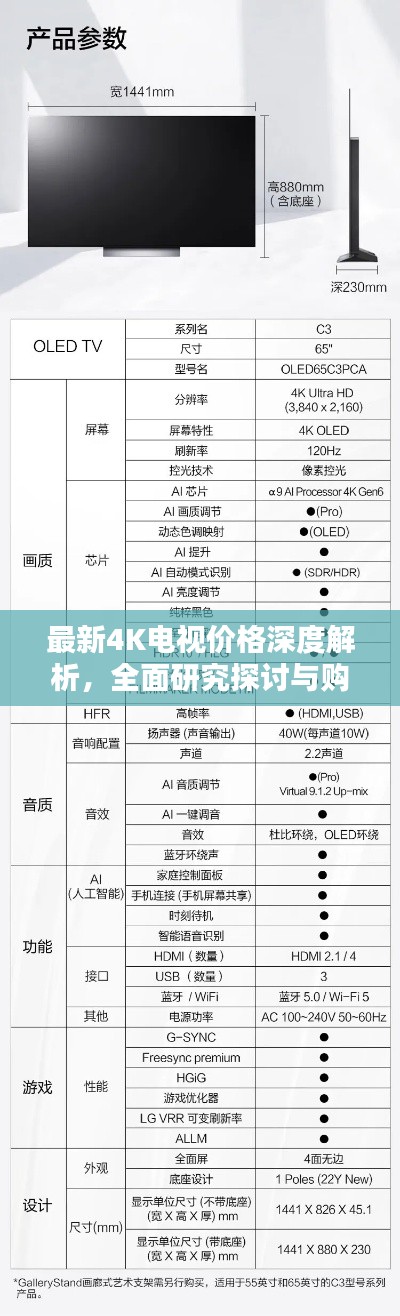 最新4K电视价格深度解析，全面研究探讨与购买指南