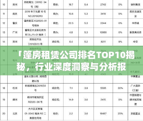 「篷房租赁公司排名TOP10揭秘，行业深度洞察与分析报告」