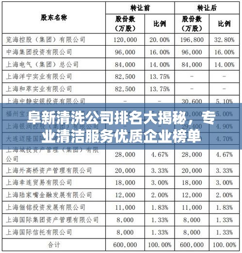 阜新清洗公司排名大揭秘，专业清洁服务优质企业榜单