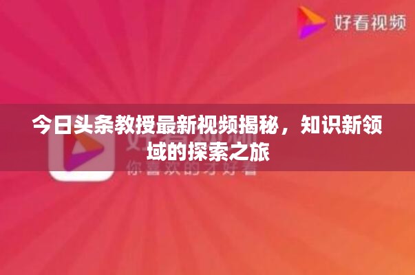 今日头条教授最新视频揭秘，知识新领域的探索之旅