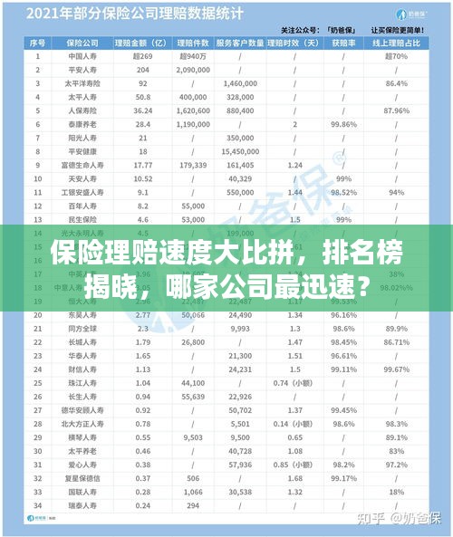 保险理赔速度大比拼，排名榜揭晓，哪家公司最迅速？